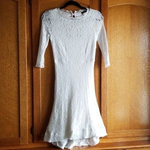 Venus White long sleeve all over lace dress